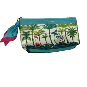 ESTEE Lauder + Ruben Toledo Palm Tree cosmetic makeup bag - zippered pouch